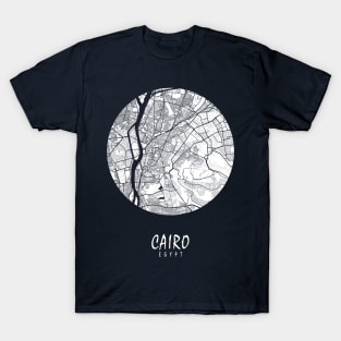 Cairo, Egypt City Map - Full Moon T-Shirt